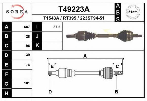 EAI T49223A Drive shaft T49223A