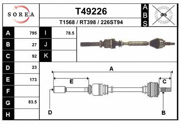 EAI T49226 Drive shaft T49226