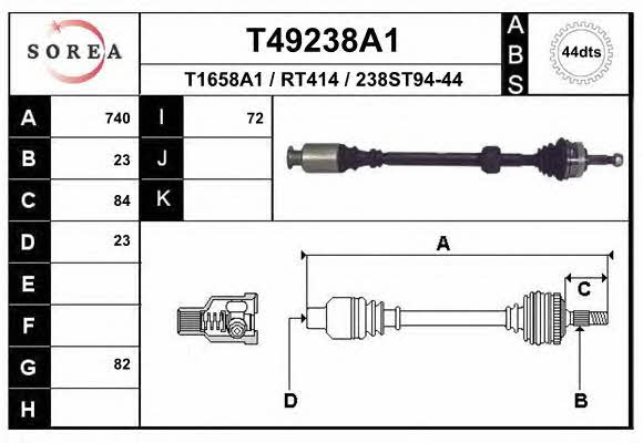 EAI T49238A1 Drive shaft T49238A1