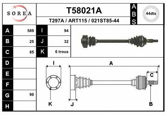 EAI T58021A Drive shaft T58021A