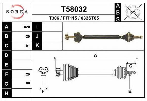 EAI T58032 Drive shaft T58032