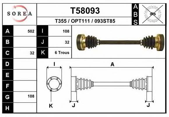 EAI T58093 Drive shaft T58093