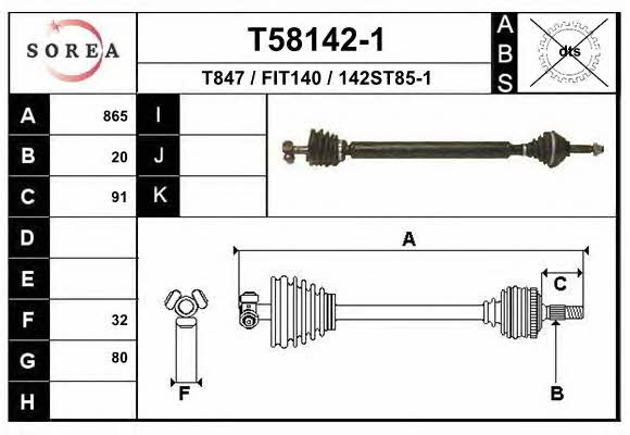 EAI T58142-1 Drive shaft T581421