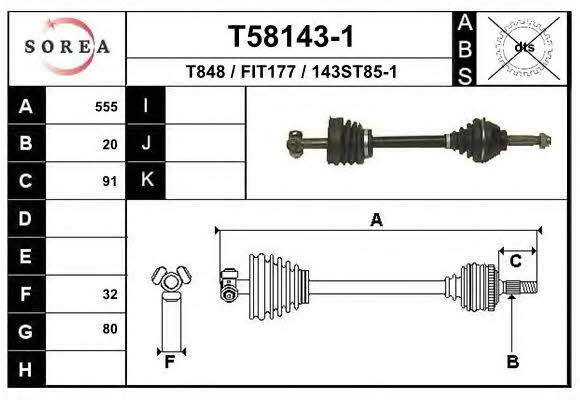 EAI T58143-1 Drive shaft T581431