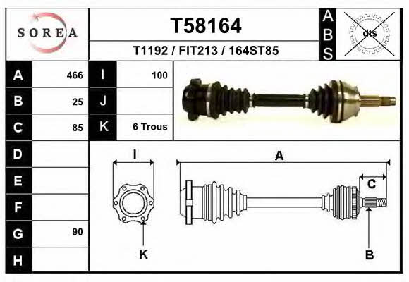 EAI T58164 Drive shaft T58164