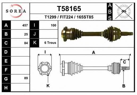 EAI T58165 Drive shaft T58165