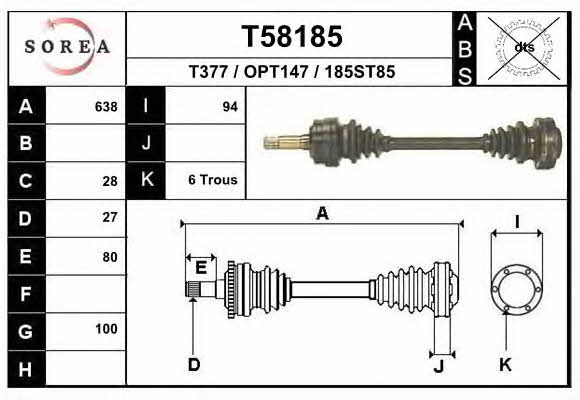 EAI T58185 Drive shaft T58185