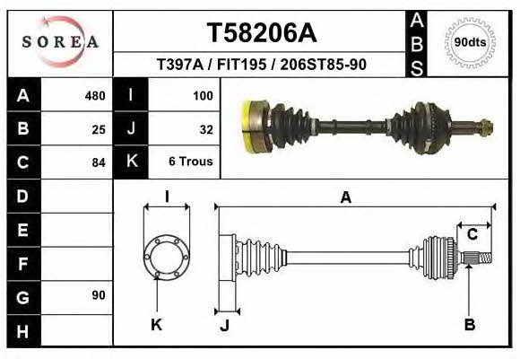 EAI T58206A Drive shaft T58206A