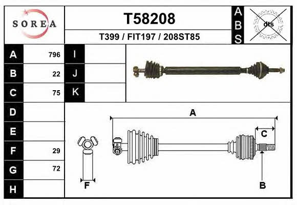 EAI T58208 Drive shaft T58208