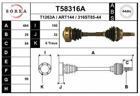 EAI T58316A Drive shaft T58316A