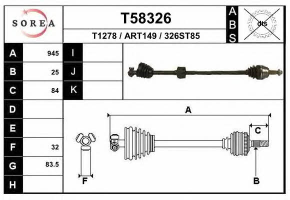 EAI T58326 Drive shaft T58326