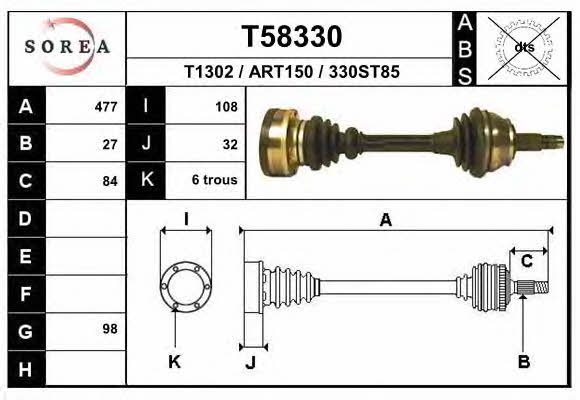 EAI T58330 Drive shaft T58330