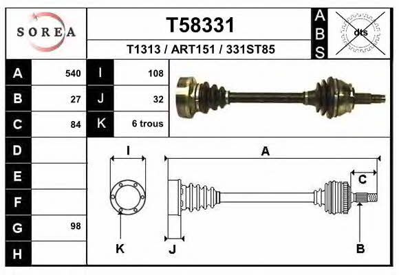 EAI T58331 Drive shaft T58331