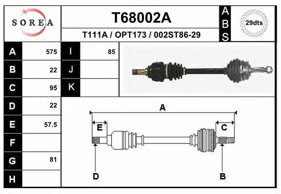 EAI T68002A Drive shaft T68002A