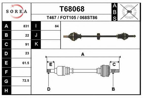 EAI T68068 Drive shaft T68068