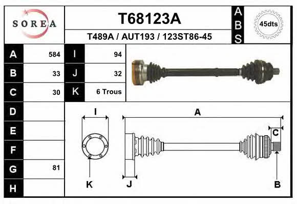 EAI T68123A Drive shaft T68123A