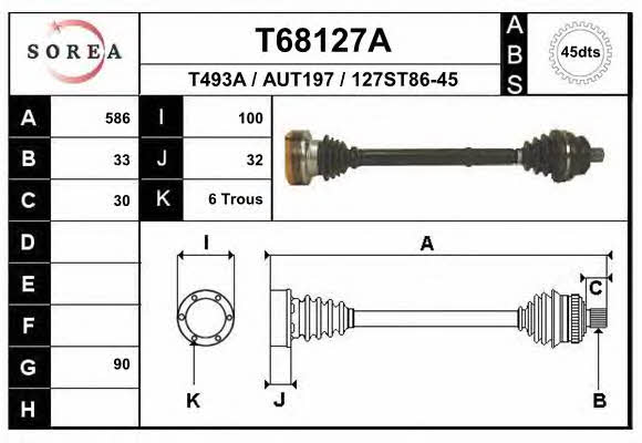 EAI T68127A Drive shaft T68127A
