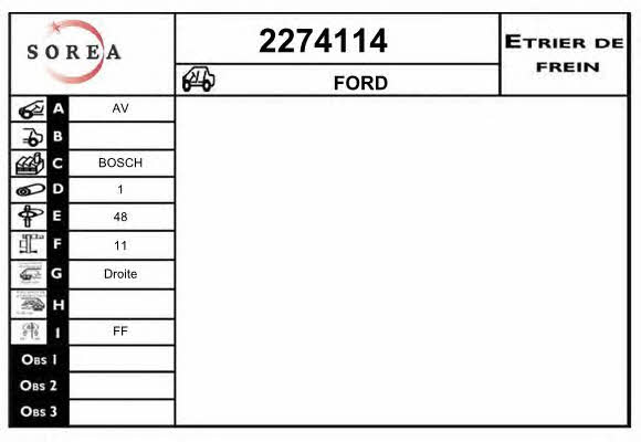 EAI 2274114 Brake caliper 2274114