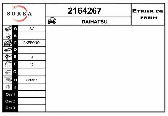 EAI 2164267 Brake caliper 2164267