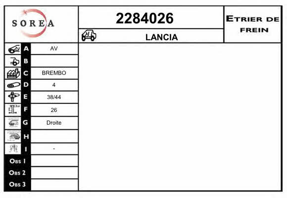 EAI 2284026 Brake caliper 2284026