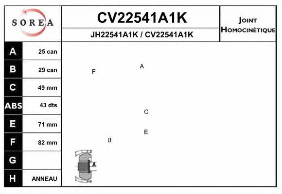 EAI CV22541A1K CV joint CV22541A1K
