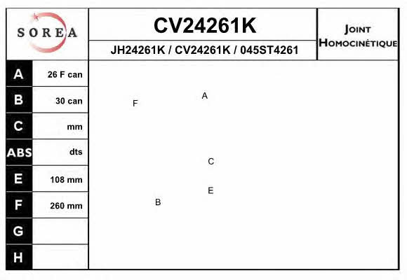 EAI CV24261K CV joint CV24261K