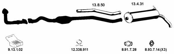  222010 Exhaust system 222010