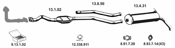  222011 Exhaust system 222011
