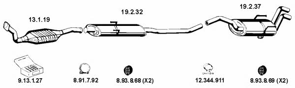  222255 Exhaust system 222255