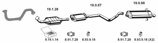  264444 Exhaust system 264444