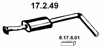 Eberspaecher 17.2.49 Central silencer 17249