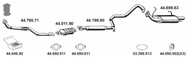  442053 Exhaust system 442053