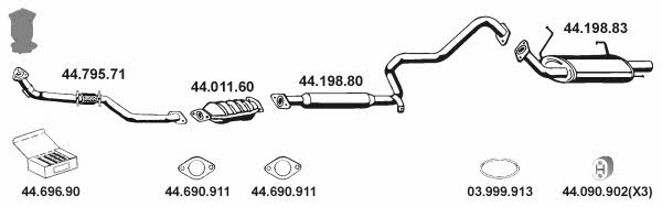  442054 Exhaust system 442054