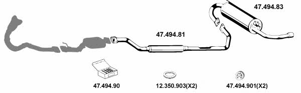  472048 Exhaust system 472048