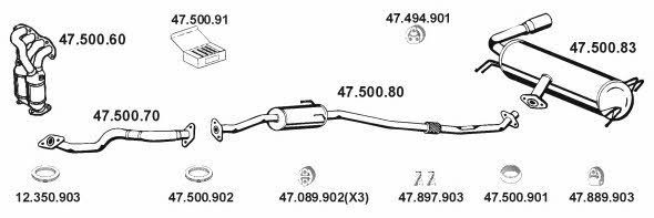  472049 Exhaust system 472049