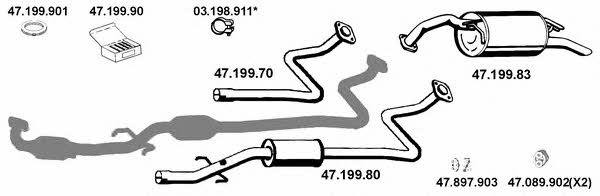  472054 Exhaust system 472054