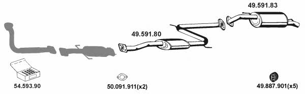  492015 Exhaust system 492015