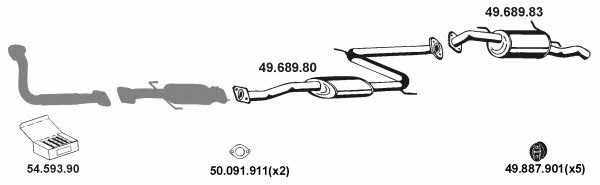  492016 Exhaust system 492016