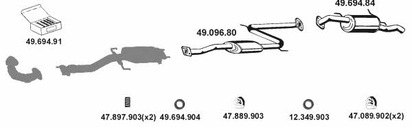  492039 Exhaust system 492039