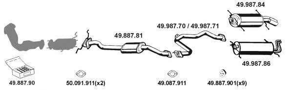  492054 Exhaust system 492054