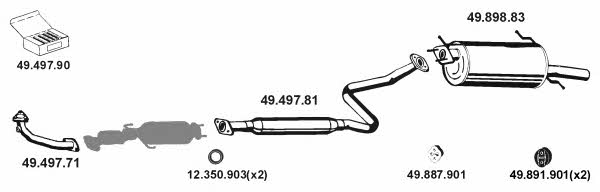 492058 Exhaust system 492058