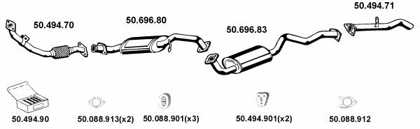  502043 Exhaust system 502043