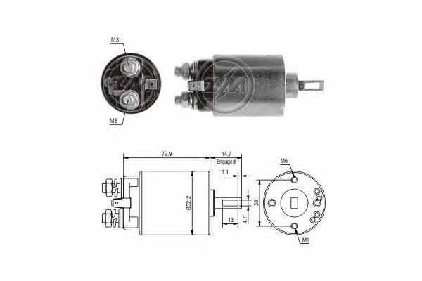 Era 227772 Solenoid switch, starter 227772