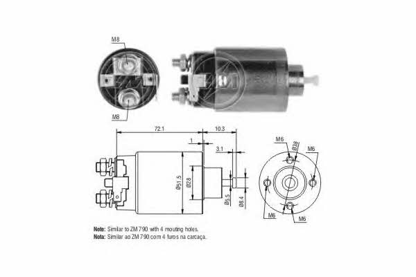 Era 227778 Solenoid switch, starter 227778