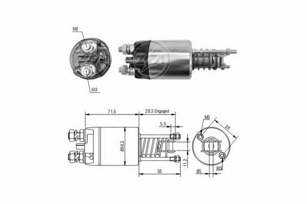 Era 227341 Solenoid switch, starter 227341