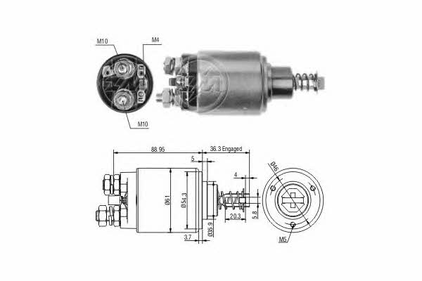 Era 227435 Solenoid switch, starter 227435