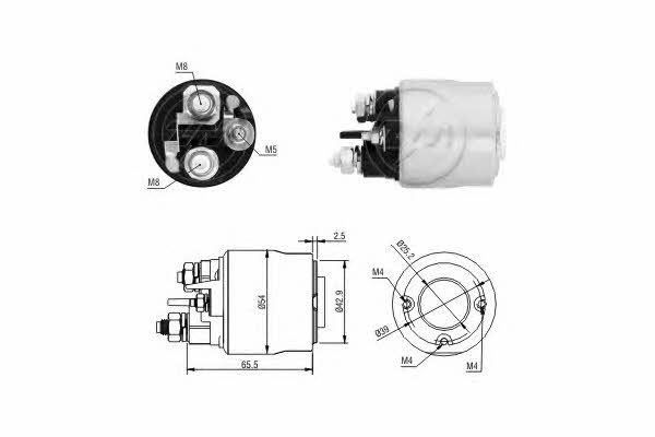 Era 227171 Solenoid switch, starter 227171