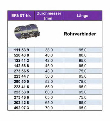 Ernst 111539 Exhaust clamp 111539