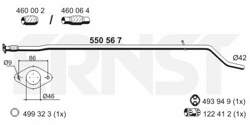 Ernst 550567 Exhaust pipe 550567