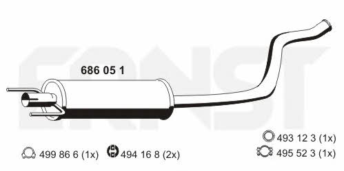 Ernst 686051 Central silencer 686051